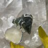 This is Moldavite Libyan Desert Glass Pendant in Silver ML517 Ethereal Balance: Moldavite and Libyan Desert Glass Pendant in Silver