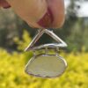 This is Moldavite Libyan Desert Glass Pendant in Silver ML517 Ethereal Balance: Moldavite and Libyan Desert Glass Pendant in Silver