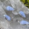 this is Serenity in Silver: Blue Lace Agate Teardrop Pendant