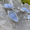 this is Serenity in Silver: Blue Lace Agate Teardrop Pendant