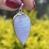 this is Serenity in Silver: Blue Lace Agate Teardrop Pendant