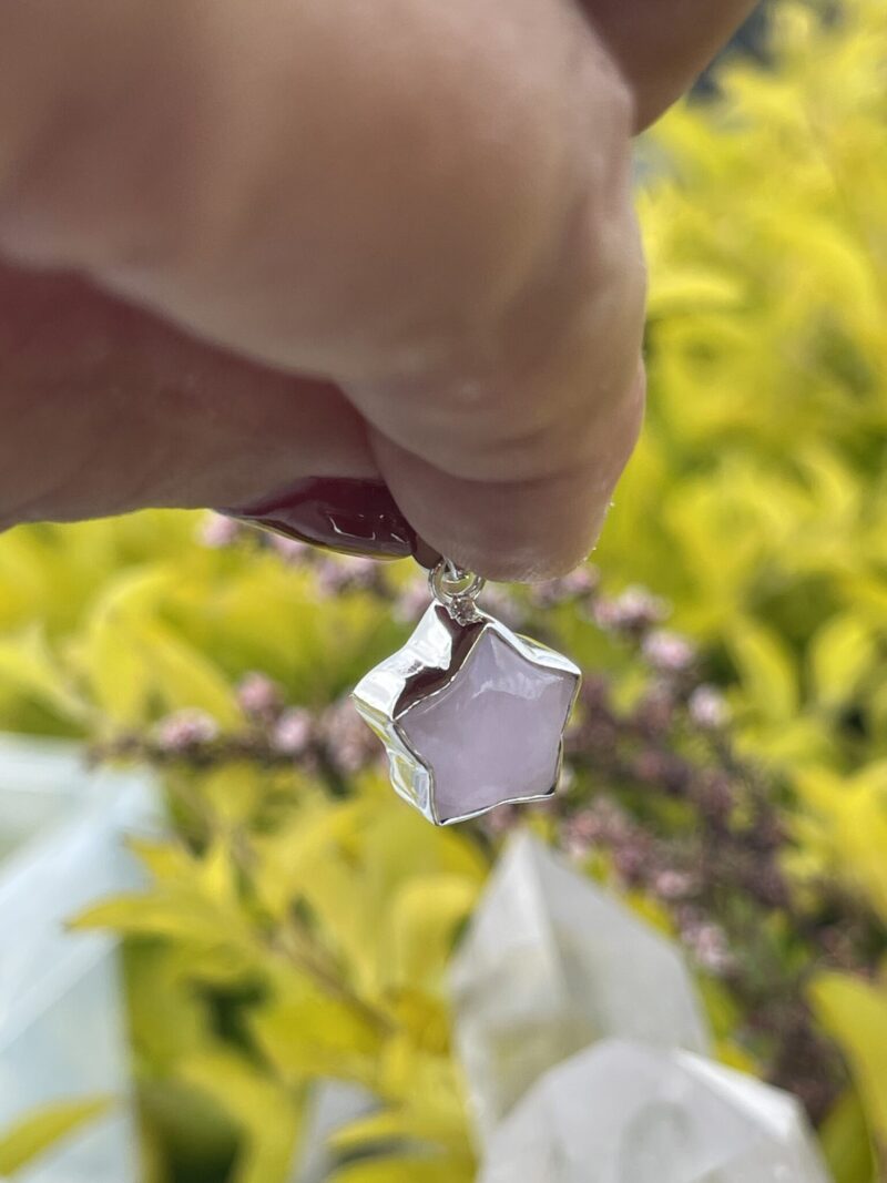 This is Star of Love: Rose Quartz Twinkle Pendant in Silver