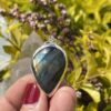 this is Mystical Beauty: Labradorite Teardrop Pendant in Silver