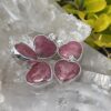 This is Passion and Light: Strawberry Quartz Heart Pendant in Silver