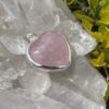 This is A Loving Embrace: Heart-Shaped Deep Rose Quartz Pendant in Silver