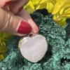 This is A Loving Embrace: Heart-Shaped Gentle Rose Quartz Pendant in Silver