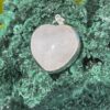 This is A Loving Embrace: Heart-Shaped Gentle Rose Quartz Pendant in Silver