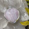 This is A Loving Embrace: Heart-Shaped Pink Rose Quartz Pendant in Silver