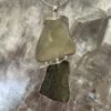 This is Maginicent Moldavite and Libyan Desert Glass Pendant in Silver ML509 Celestial Fusion Magnificent Moldavite