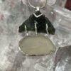 This is Moldavite Libyan Desert Glass Pendant in Silver ML517 Ethereal Balance: Moldavite and Libyan Desert Glass Pendant in Silver