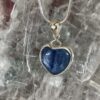 This is Harmonious Elegance: Kyanite Heart Pendant in Silver