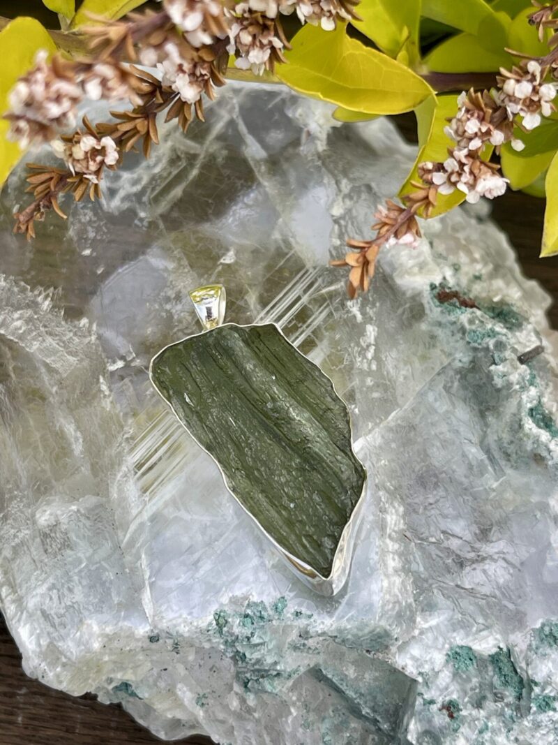 This is Magnificent Ethereal Moldavite Pendant in Silver M512