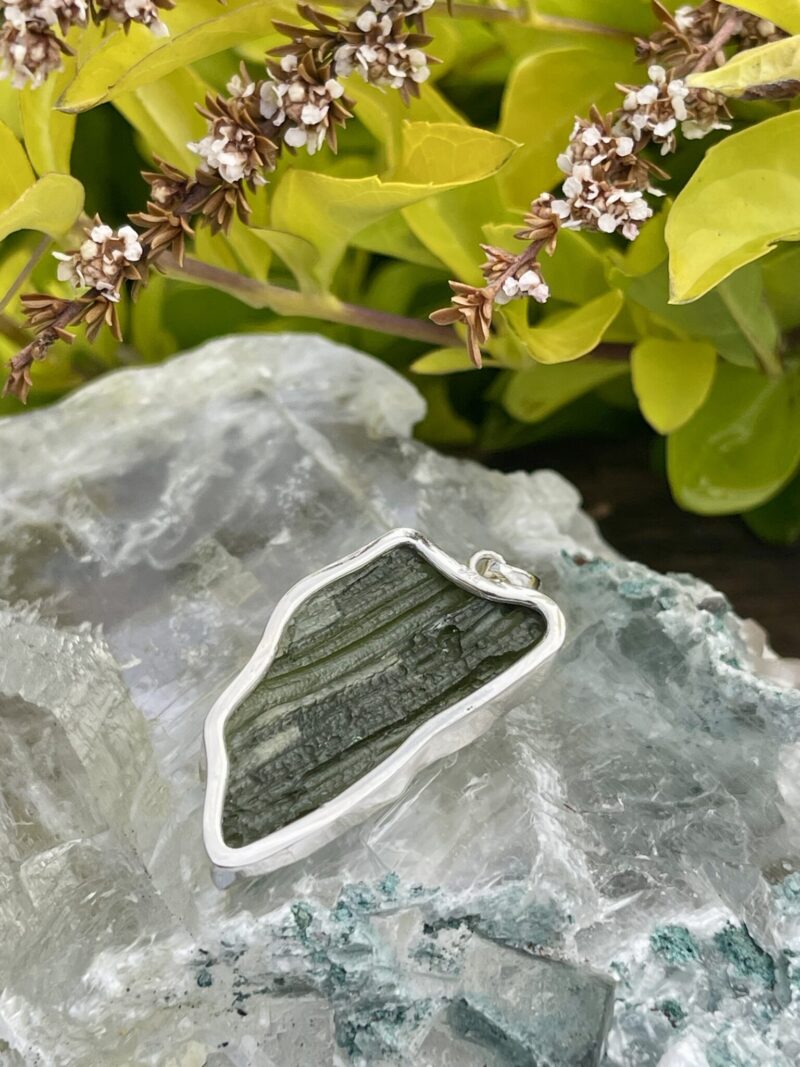 This is Magnificent Ethereal Moldavite Pendant in Silver M512