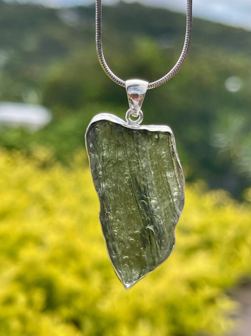 This is Magnificent Ethereal Moldavite Pendant in Silver M512