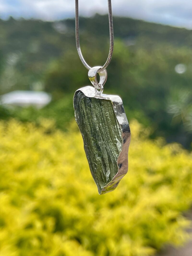 This is Magnificent Ethereal Moldavite Pendant in Silver M512