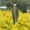 This is Celestial Moldavite Pendant in Silver M513 Celestial Green: Moldavite Pendant in Silver