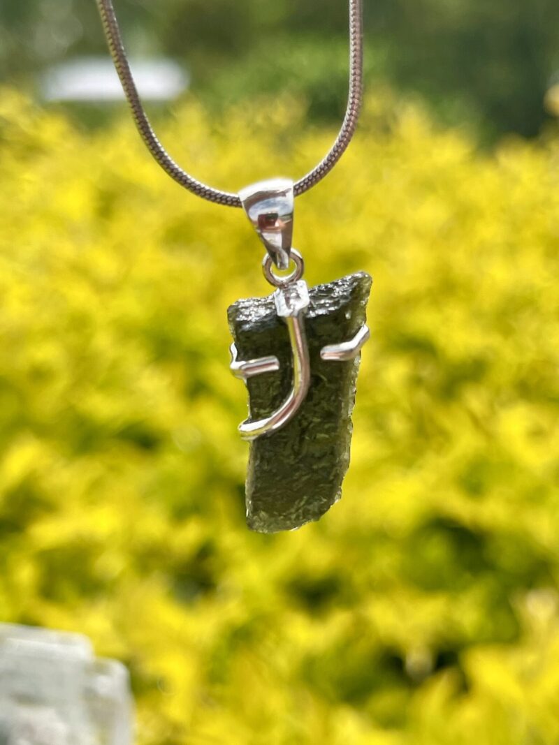 this is Cosmic Grace Moldavite Pendant in Silver M516