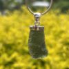 Celestial Bloom Moldavite Pendant in Silver M518