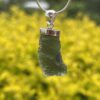 Celestial Bloom Moldavite Pendant in Silver M518