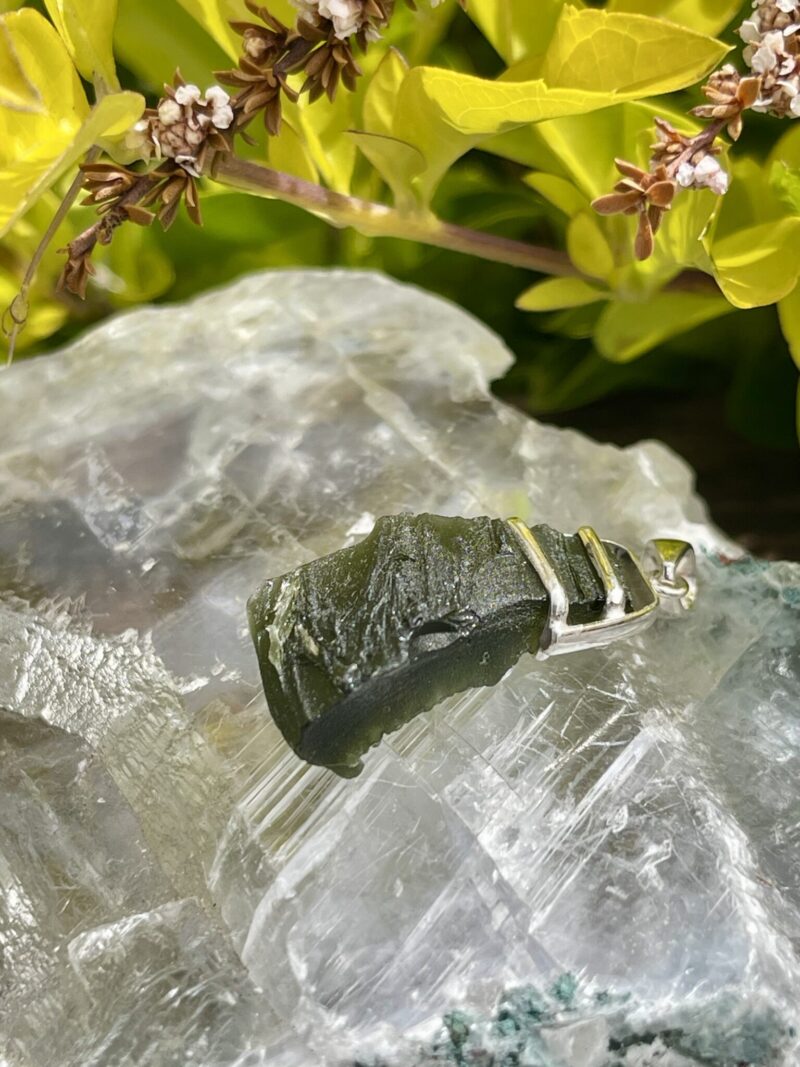 This is Stellar Essence Moldavite Pendant in Silver M522