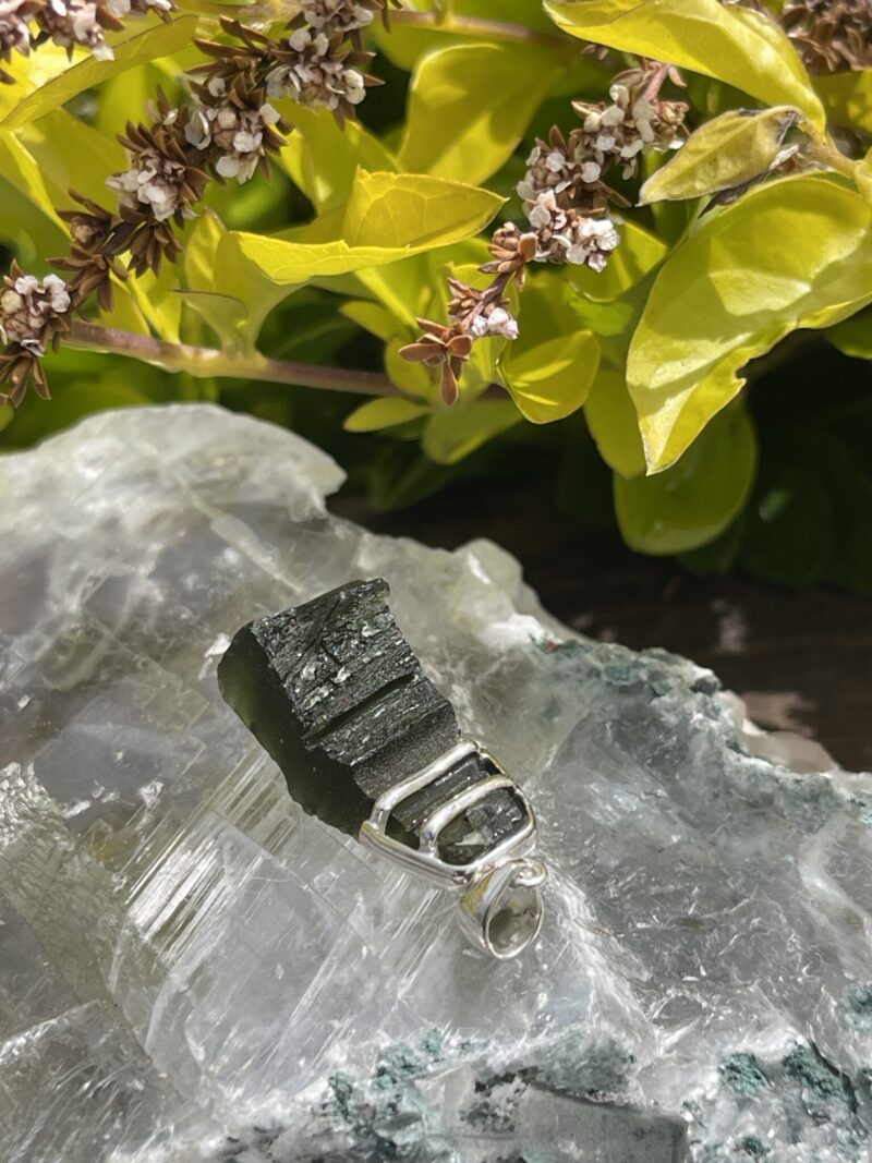 This is Stellar Essence Moldavite Pendant in Silver M522