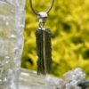 Aurora Green Moldavite Pendant in Silver M523