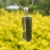 Aurora Green Moldavite Pendant in Silver M523