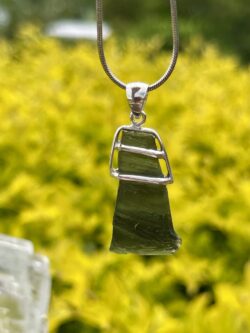 This is Stellar Essence Moldavite Pendant in Silver M522