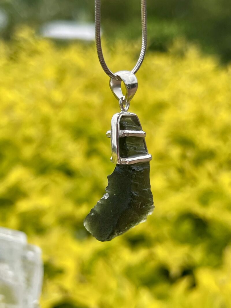 This is Stellar Essence Moldavite Pendant in Silver M522