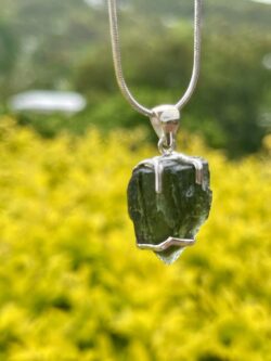 This is Ethereal Glow Moldavite Pendant in Silver M520