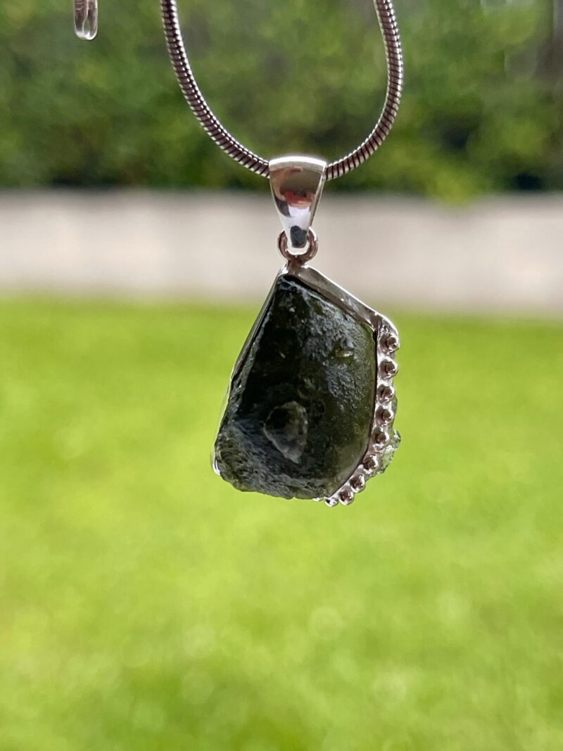 this is Cosmic Essence: Moldavite Pendant in Silver M551