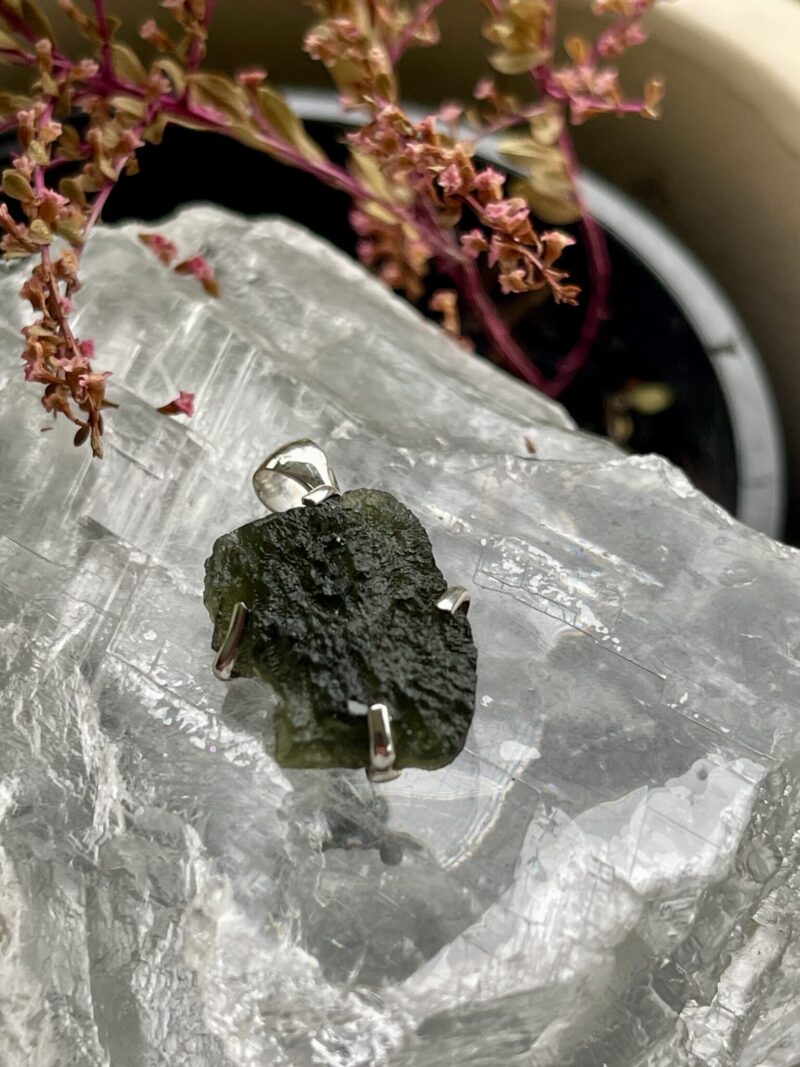 This is Cosmic Harmony: Moldavite Pendant in Silver M554