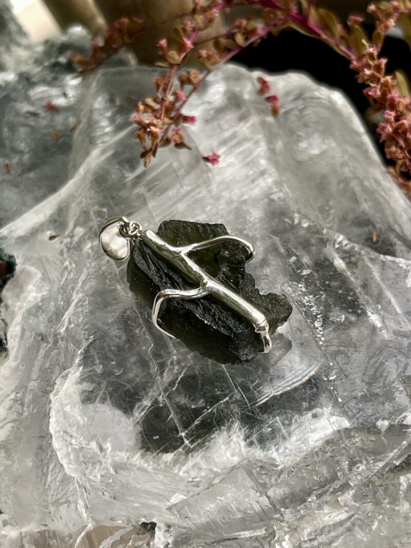 This is Cosmic Harmony: Moldavite Pendant in Silver M554