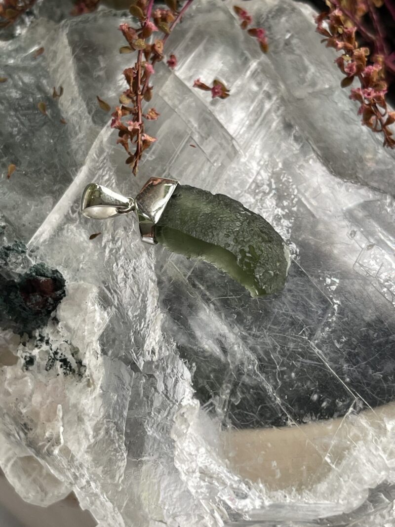 This is Soulful Transformation: Moldavite Pendant in Silver M559