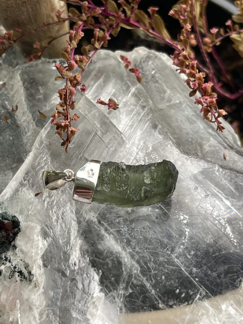 This is Soulful Transformation: Moldavite Pendant in Silver M559