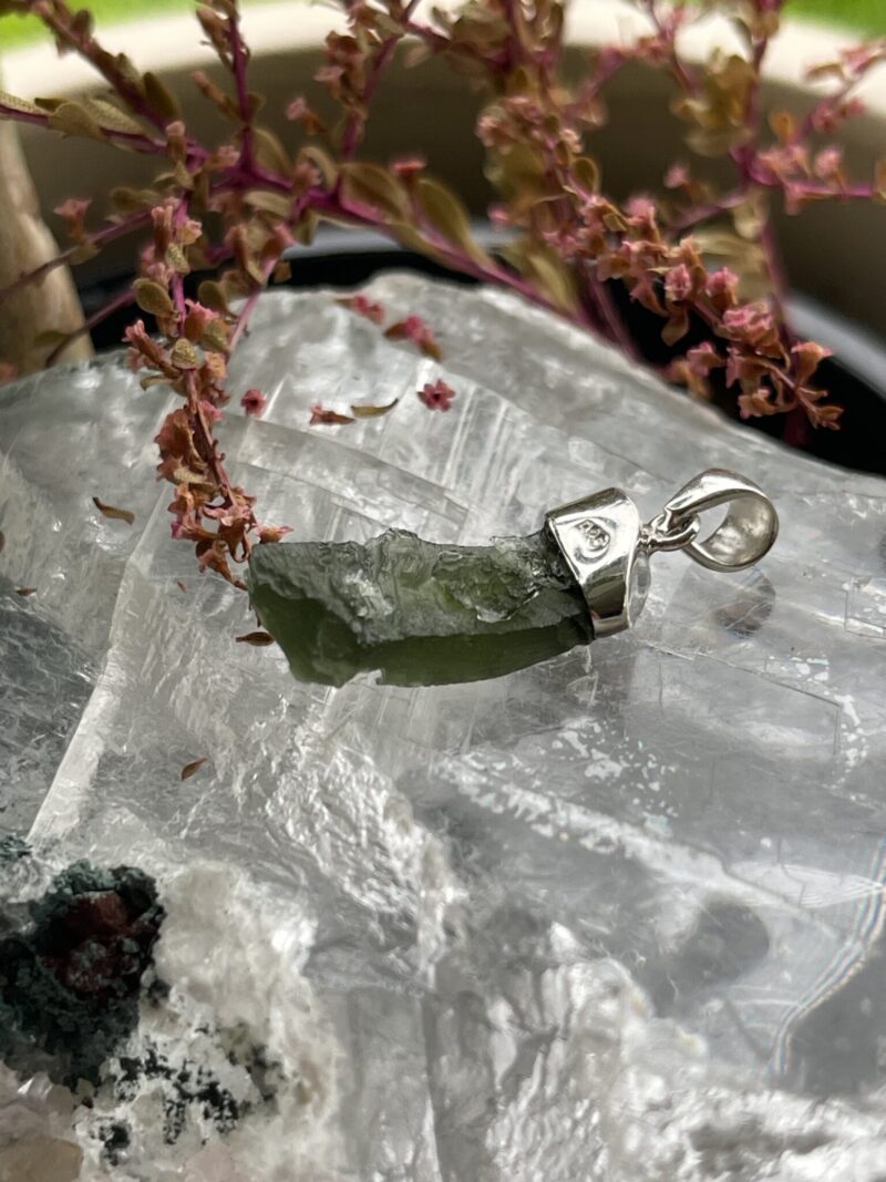 This is Soulful Transformation: Moldavite Pendant in Silver M559