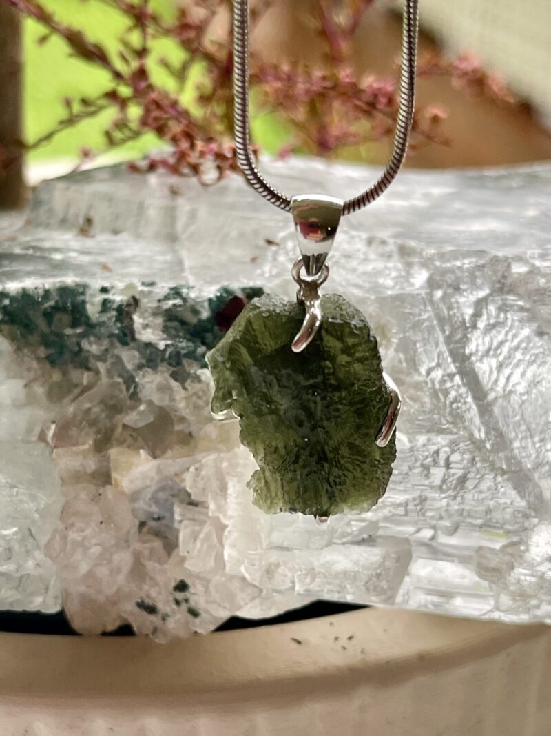 This is Cosmic Harmony: Moldavite Pendant in Silver M554