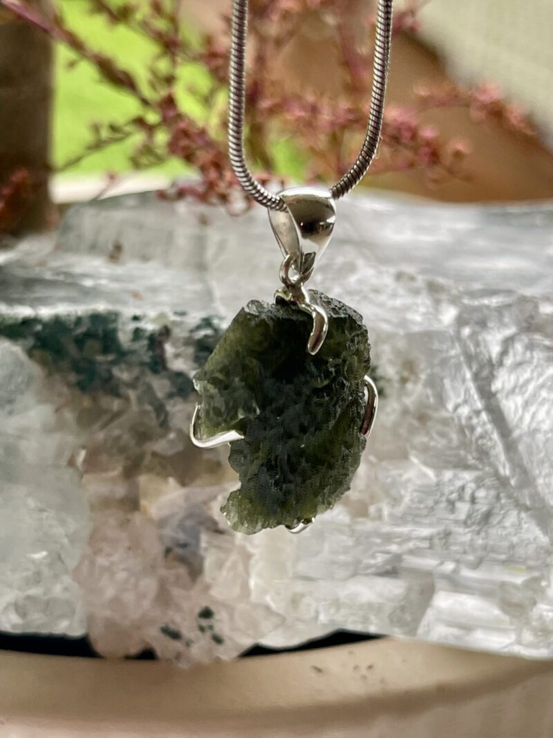 This is Cosmic Harmony: Moldavite Pendant in Silver M554