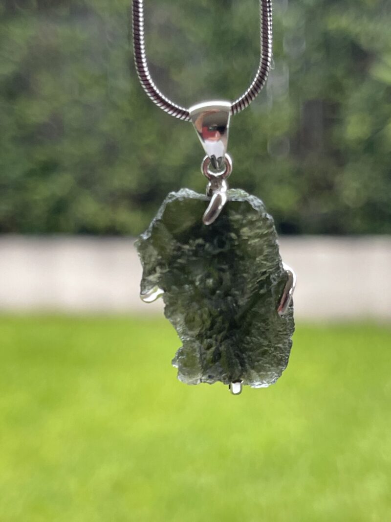 This is Cosmic Harmony: Moldavite Pendant in Silver M554