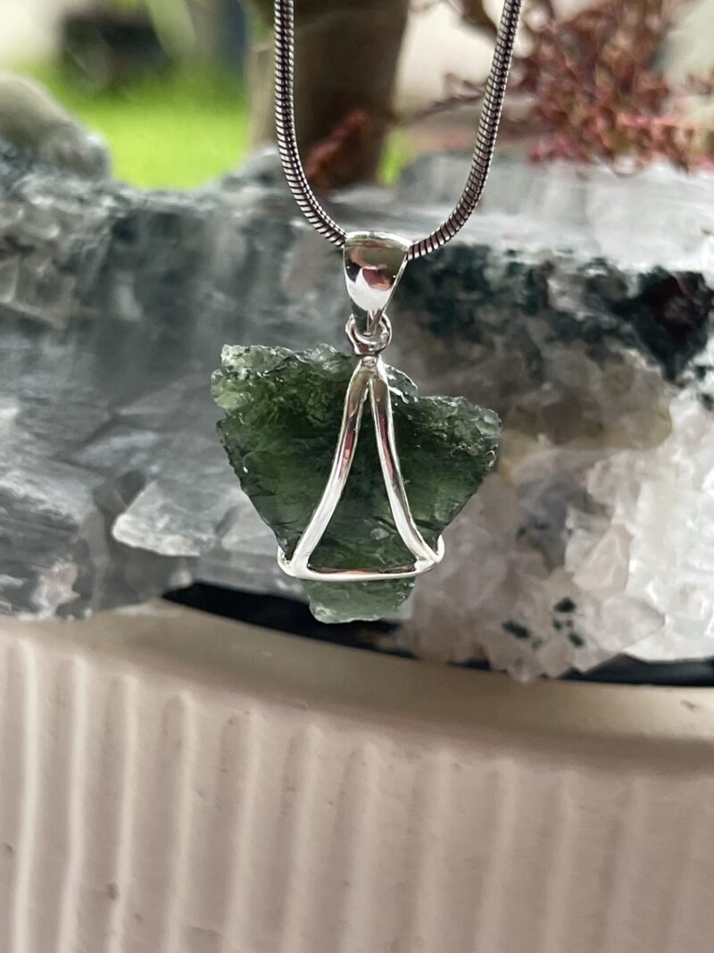 This is Infinite Spirit: Moldavite Pendant in Silver M556