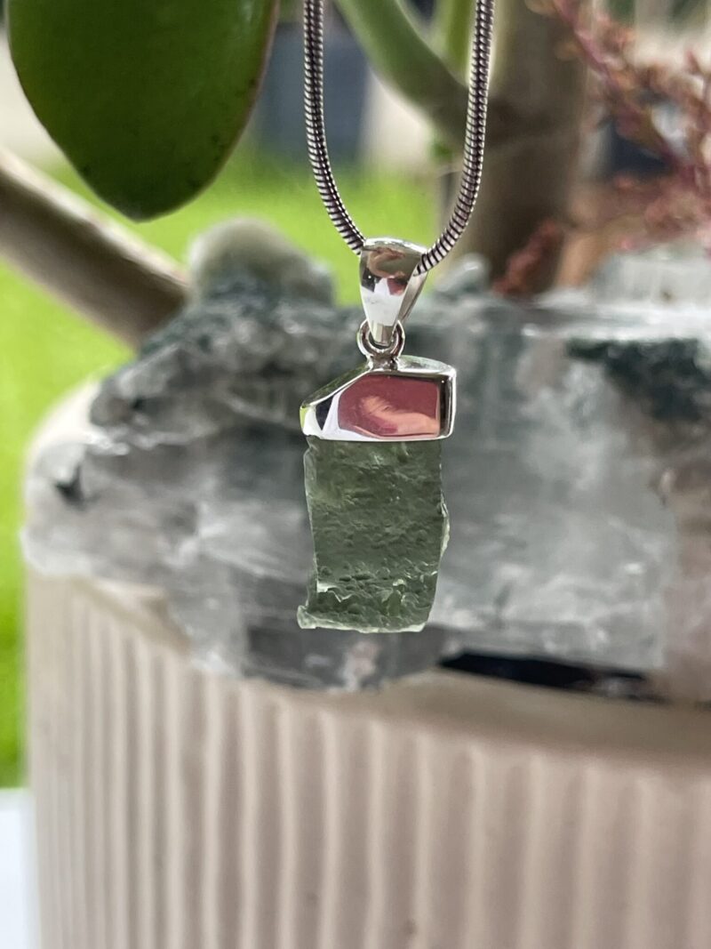 This is Soulful Transformation: Moldavite Pendant in Silver M559