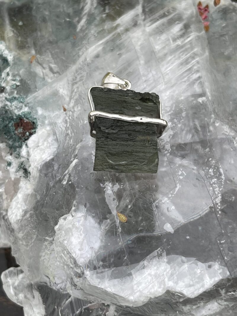 This is Essence of Clarity Moldavite Pendant in Silver M527