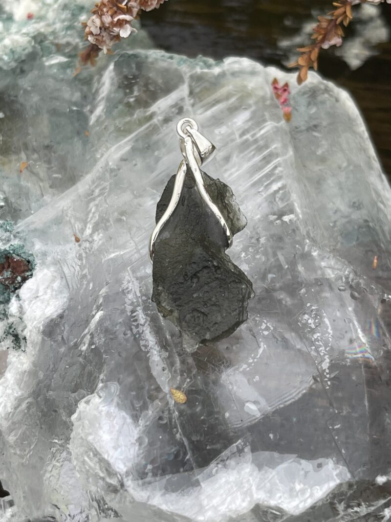 This is Infinite Transformation: Moldavite Pendant in Silver M528