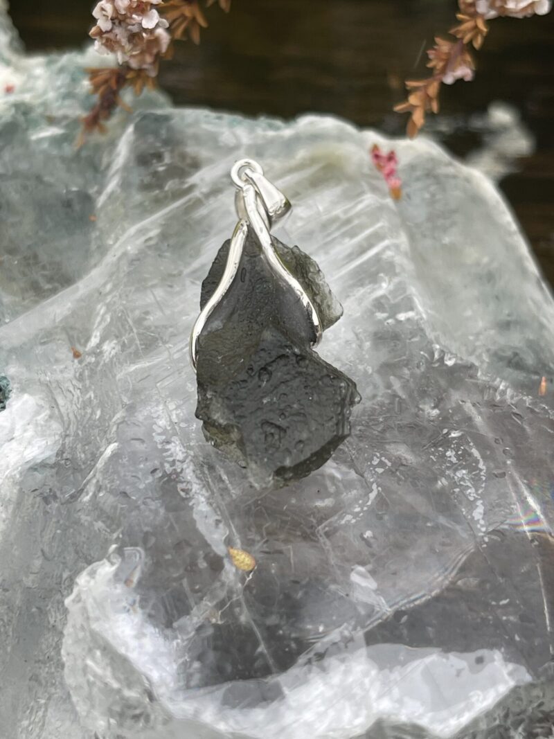 This is Infinite Transformation: Moldavite Pendant in Silver M528