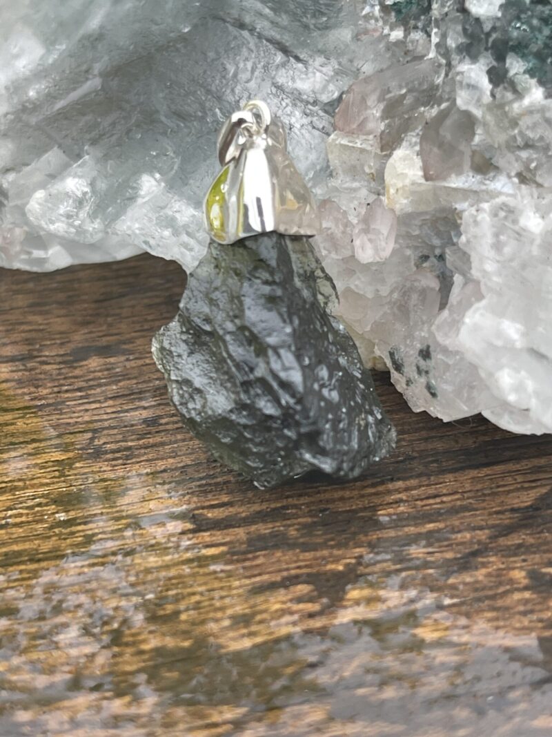 This is Eternal Horizon: Moldavite Pendant in Silver M529