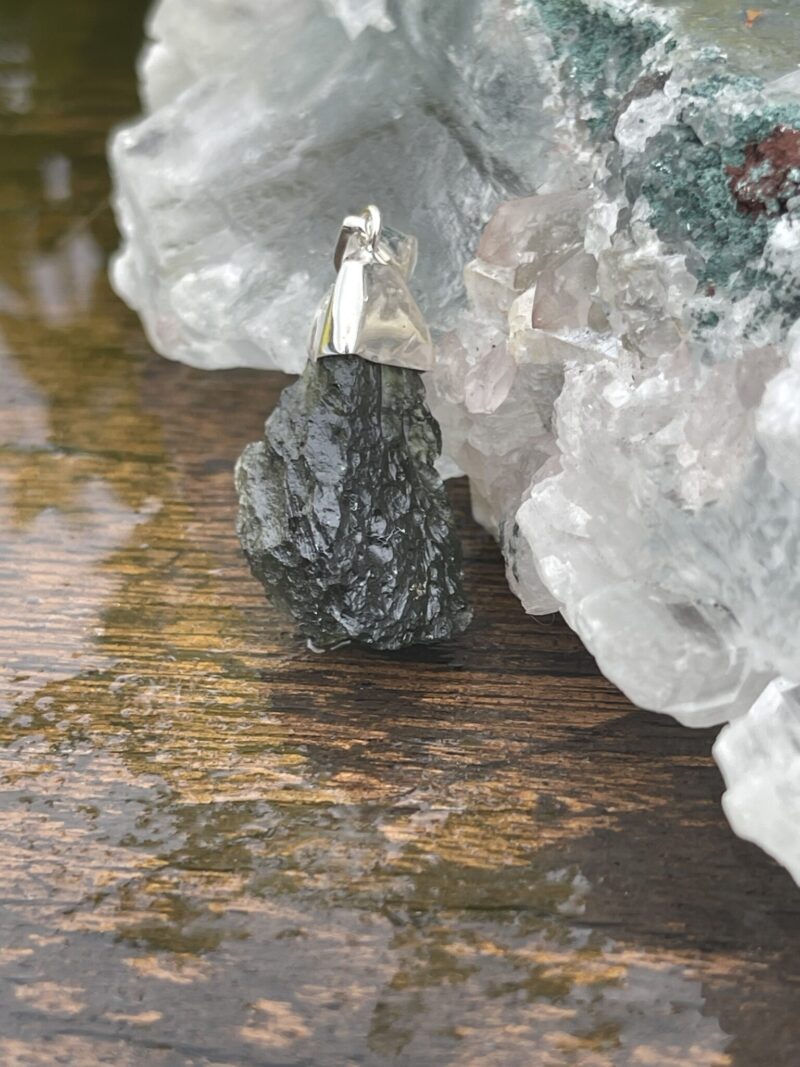 This is Eternal Horizon: Moldavite Pendant in Silver M529