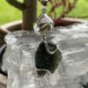 This is Universal Renewal: Moldavite Herkimer Diamond Pendant in Silver M525