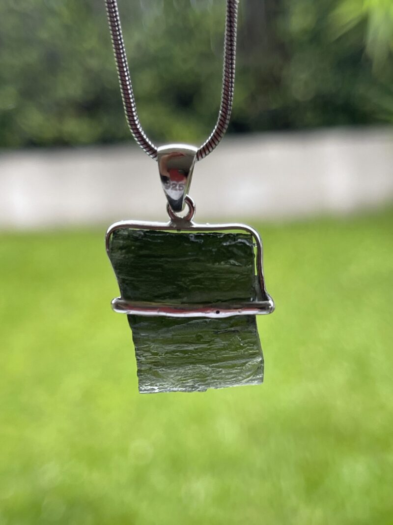 This is Essence of Clarity Moldavite Pendant in Silver M527