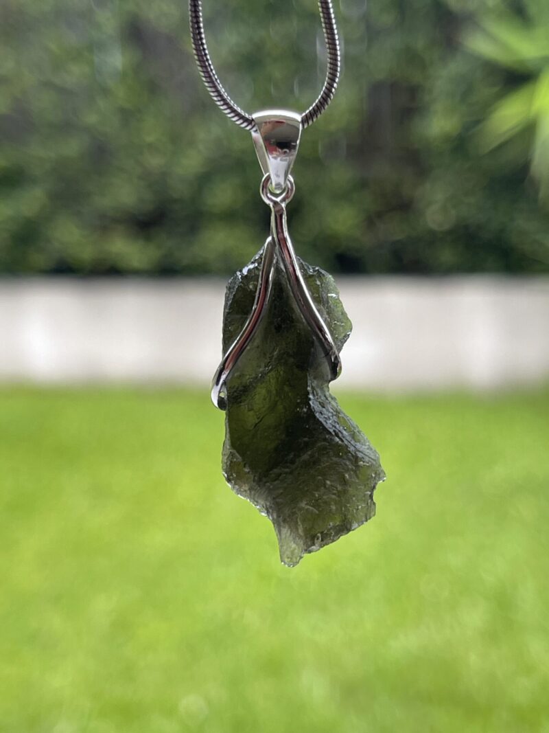 This is Infinite Transformation: Moldavite Pendant in Silver M528