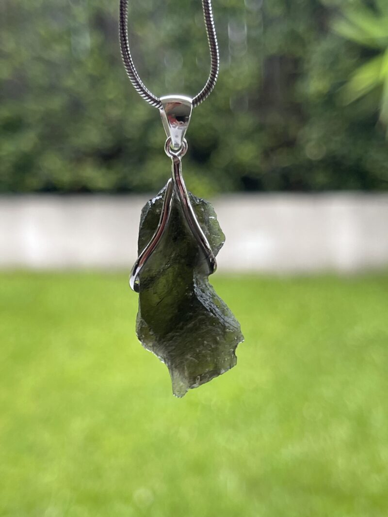 This is Infinite Transformation: Moldavite Pendant in Silver M528